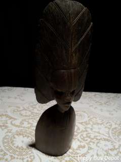Mid Century Modern African Tribal Bust Teak Sculpture  
