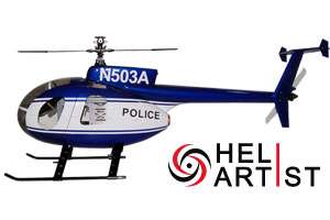HeliArtist 500D Police Fuselage Trex 500 Gaui Hurricane EP425  