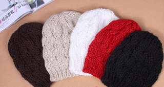 Cute Warmer Crochet Knitting Wool Plait Beanie Cap Hat  