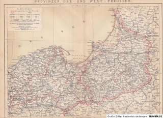 Ostpreussen Westpreussen Kulmerland Landkarte von 1886 Samland Masuren 