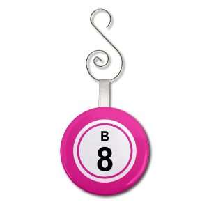  BINGO BALL B8 EIGHT PINK 2.25 inch Button Style Hanging 