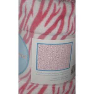   Plush Throw Blanket   Pink and White Zebra 
