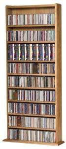 CD DVD Storage Tower Rack Holder 1200 CD 602 DVD   Oak  