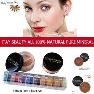 Itay Beauty Mineral Cosmetics Eye Shadow Shimmer 8 Stack Best 4 Black 