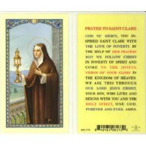  St. Clare Prayer Holy Card (800 173) 