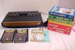 ATARI 2600 HEAVY SIX SYSTEM SERIAL #40196G COMPLETE IN BOX WITH 9 