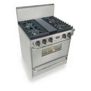   Stainless 4 Burner Gas Range Convection Oven