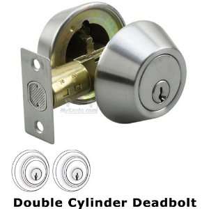   hardware   double cylinder deadbolt in satin chrome