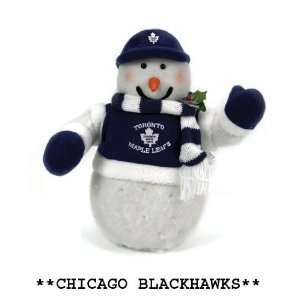   Blackhawks Fiber Optic Snowman Christmas Decorations