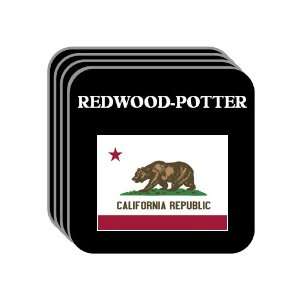 US State Flag   REDWOOD POTTER, California (CA) Set of 4 Mini Mousepad 