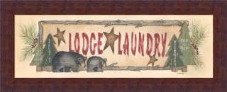 Lodge Laundry Room Sign Cabin Decor Bear Print Framed  