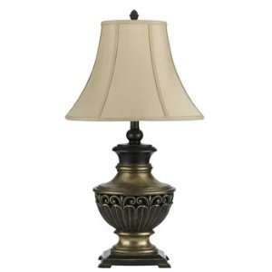 Cal Lighting BO 2208TB/2 Two Piece Table Lamp in Antique Rubbed Brass 