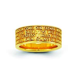Lords Prayer Gold Ring in English  