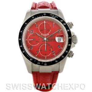 Tudor Tiger Woods Chronograph Steel Red Dial Watch 79260  