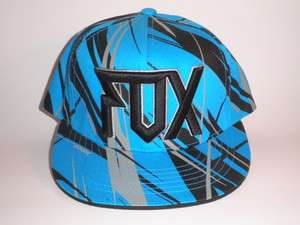 NEW Fox Racing Hat Substantial OSFA Black Blue Grey Snapback Flatbill 