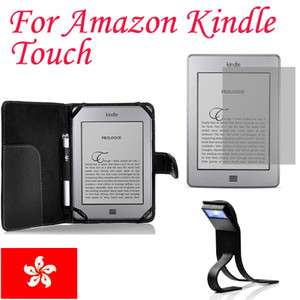   Leather Case Cover For  Kindle Touch+Screen Guard+LED Light