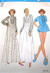 Vtg 70s nightgown pattern babydoll top bloomers sz 8 10 B32  