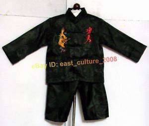 Chinese Boy Dragon Kung Fu Shirt Pants Suit 2 16 BWD 04  