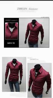 New Mens Fashion Luxury Casual Slim Fit Stylish Dress Shirts 5 Colors 