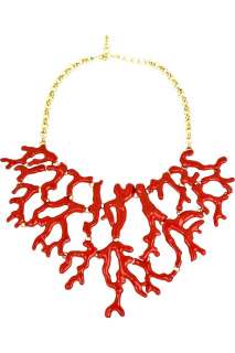 Kenneth Jay Lane KJL Enamel Coral Inspired Necklace  