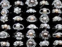 Wholesale jewelry lots25 CZ pearl platinum p rings free  