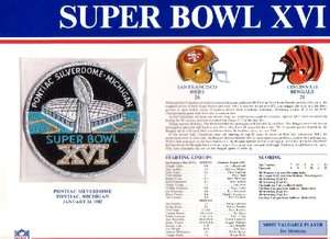 1982 NFL Super Bowl XVI Patch 49ers vs Bengals Willabee  