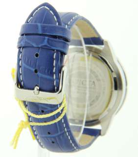 Invicta Mens Sport Blue Sporty Leather Chronograph 7282 Tachometer 