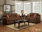 Casual Chocolate Brown Microfiber Sofa & LoveSeat Living Room Set 