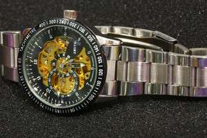   Automatic Auto Mechanical Sport wrist watch fashion Skeleton Men Male