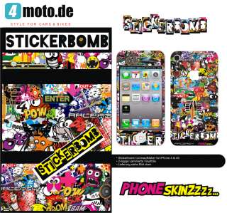 Stickerbomb Aufkleber Cover Apple iPhone 4 / 4S Coversticker 