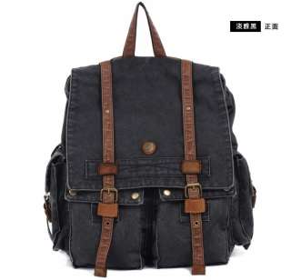NWT Wemons Mens Vintage Canvas Leather Backpacks School Bag Rucksack 