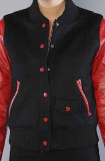 Joyrich The Duo Color Varsity Jacket in Black and Red  Karmaloop 