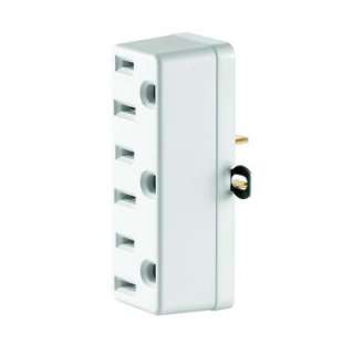   White Grounding Triple Outlet Adapter R52 00698 00W 