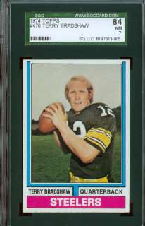 1974 Topps #470 Terry Bradshaw (HOF) Steelers SGC 84 13 005  