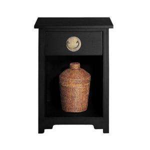 Home Decorators Collection Wuchow Antique Black One Drawer End Table 