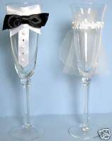 Bride & Groom Wedding Toasting Glasses Set  