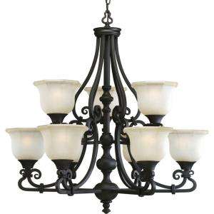 Thomasville Lighting Guildhall Collection Forged Black 9 light 
