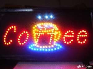 Super Bright LED Neon Light Animated Coffee Sign L47  