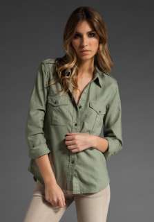 THEORY Elden Kenly Button Front Shirt in Pale Green Moss at Revolve 