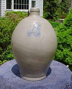 Circa 1820 Stoneware 3 g. Ovoid Jug w/ Incribed LA NR  