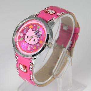 Cute Lovely Colorful Hello kitty Quartz Wrist Watch Children Party 
