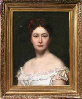   PARROT (1831 1894) FINE FRENCH OIL PORTRAIT LADY, LARGE CANVAS SIGNED