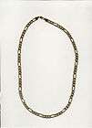 MENS 24 14KT GOLD EP FLORENTINED 8MM FIGARO NECKLACE