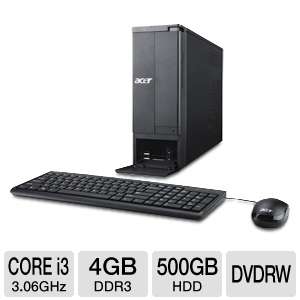Acer Aspire AX3950 UR30P Desktop PC   Intel Core i3 540 3.06GHz, 4GB 