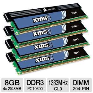 Corsair XMS PC10600 RAM   8GB, DDR3, Core i5, Dual Channel, Class 9 