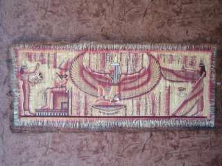 Rare Antique Huge Handmade Egyptian Papyrus_QUEEN ISIS_Painting 32x12 