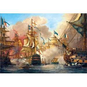 Puzzle 1000 Teile Schlacht von Trafalger Schiff Schiffe Fregatte Bild 