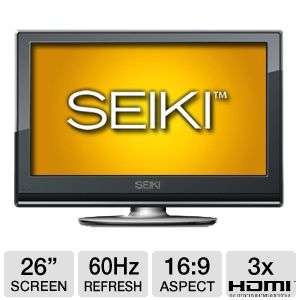 Seiki SC261FS 26 LCD HDTV   720p, 1366x768, 169, 8001, 5ms, VGA, USB 