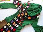 hand crochet flower black rainbow wool scarf 