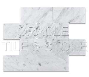 Carrara White Marble Polished Brick Mosaic Tile  